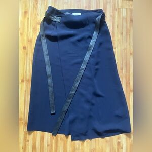 Vince Women's Belted A-Line Wrap Office Midi Skirt